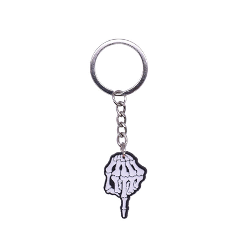 Wholesale 10pcs/pack Cartoon Horror Gesture PVC Keychain